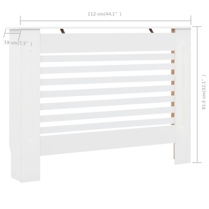 Radiatoriaus uždangalas, baltos sp., 112x19x81,5cm, MDF