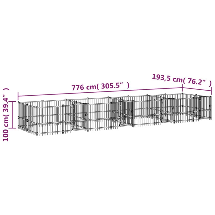 Lauko voljeras šunims, plienas, 15,02m²