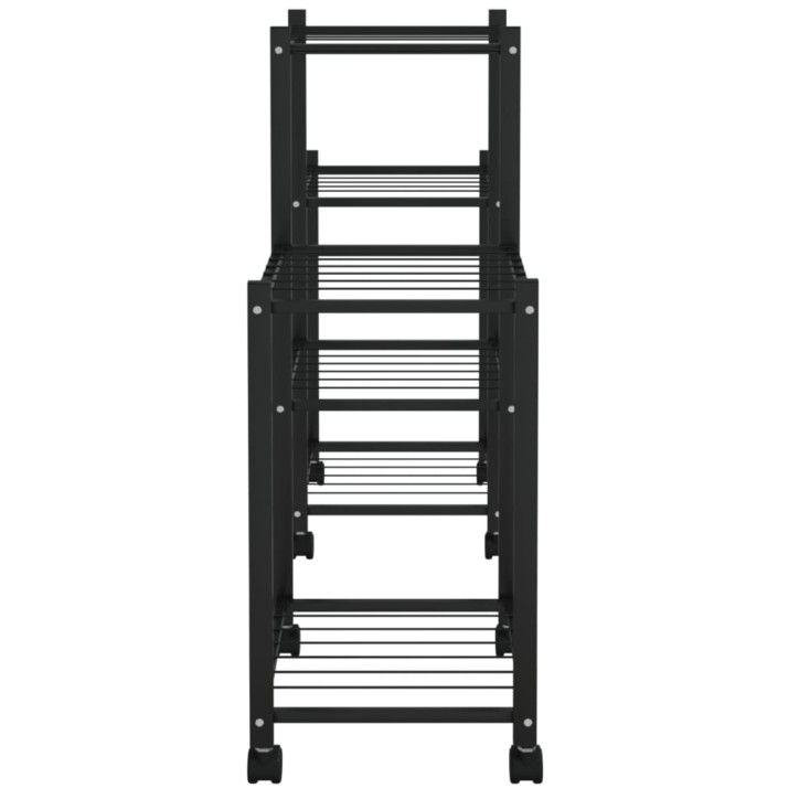 Stovas gėlėms su ratukais, juodas, 83x25x63,5cm, geležis