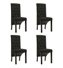 Valgomojo kėdės, 4 vnt., juodos, audinys