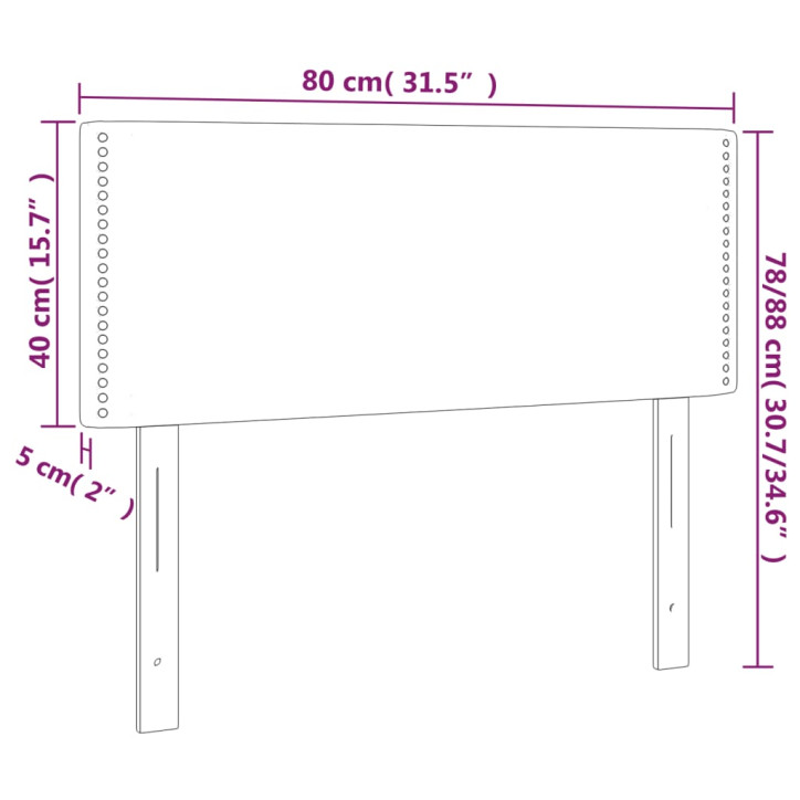 Galvūgalis su LED, taupe spalvos, 80x5x78/88cm, audinys