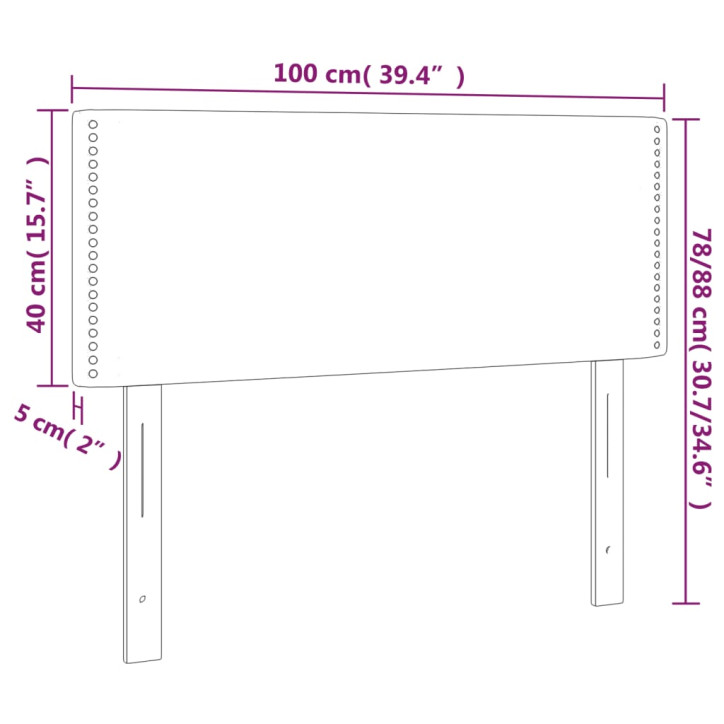 Galvūgalis su LED, tamsiai pilkas, 100x5x78/88cm, audinys