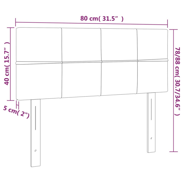 Galvūgalis su LED, juodos spalvos, 80x5x78/88cm, audinys