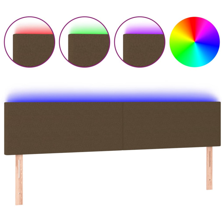 Galvūgalis su LED, tamsiai rudos spalvos, 160x5x78/88cm,audinys