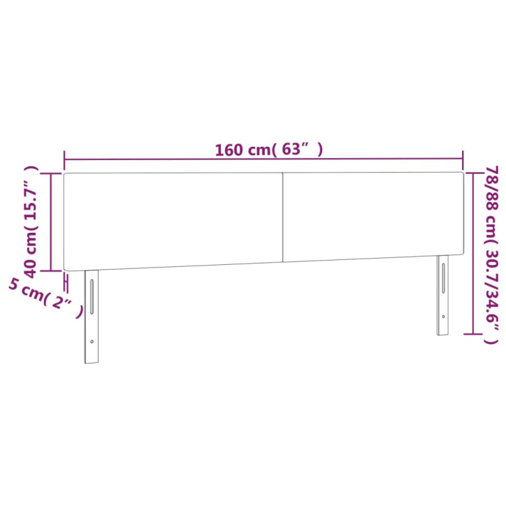 Galvūgalis su LED, tamsiai rudos spalvos, 160x5x78/88cm,audinys