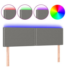 Galvūgalis su LED, tamsiai pilkas, 144x5x78/88cm, audinys