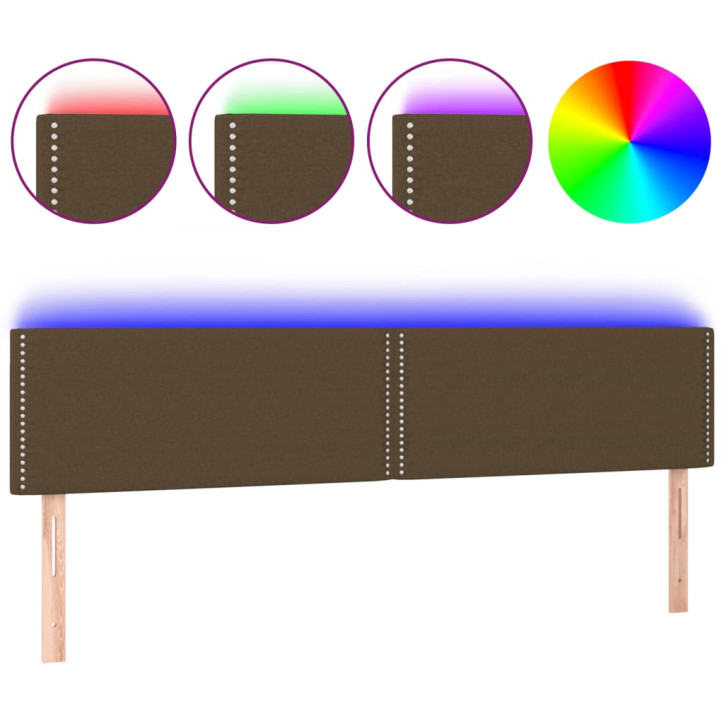 Galvūgalis su LED, tamsiai rudos spalvos, 160x5x78/88cm,audinys