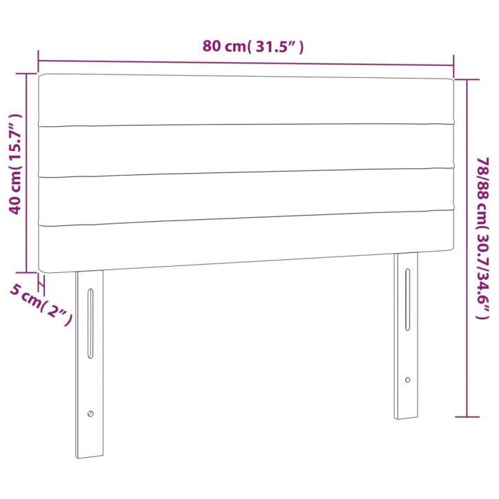 Galvūgalis su LED, tamsiai žalias, 80x5x78/88cm, aksomas