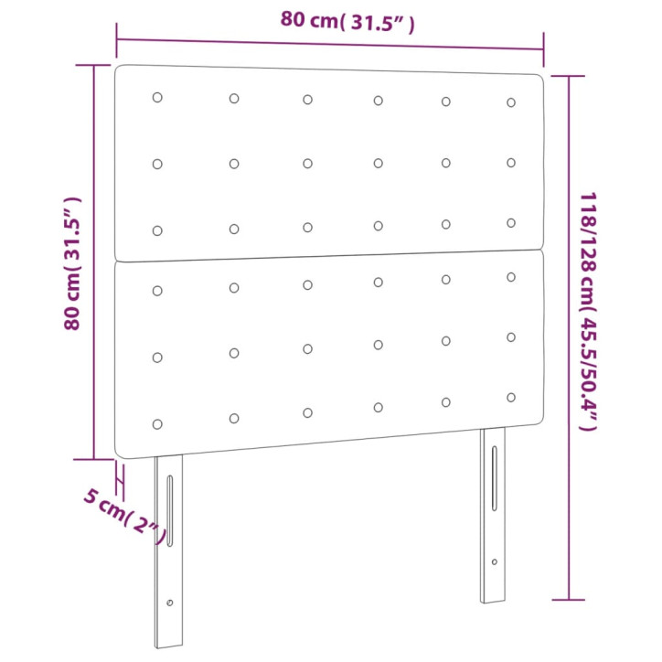 Galvūgalis su LED, juodos spalvos, 80x5x118/128cm, audinys