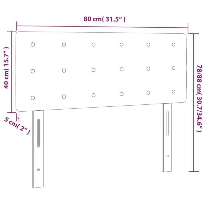 Galvūgalis su LED, šviesiai pilkas, 80x5x78/88cm, audinys