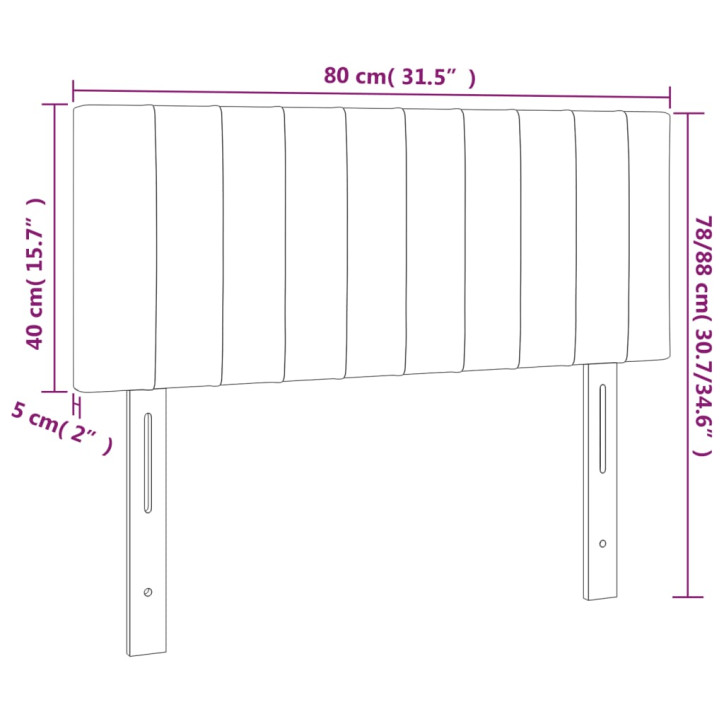 Galvūgalis su LED, juodos spalvos, 80x5x78/88cm, audinys