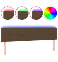 Galvūgalis su LED, tamsiai rudos spalvos, 180x5x78/88cm,audinys