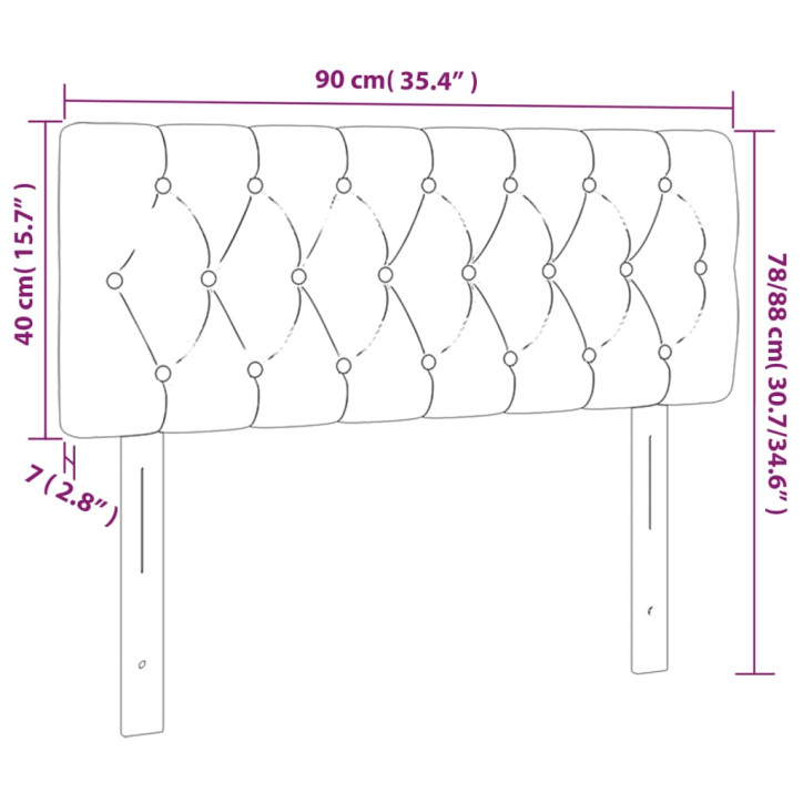 Galvūgalis su LED, tamsiai rudos spalvos, 90x7x78/88cm, audinys