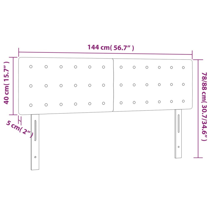 Galvūgalis su LED, taupe spalvos, 144x5x78/88cm, audinys