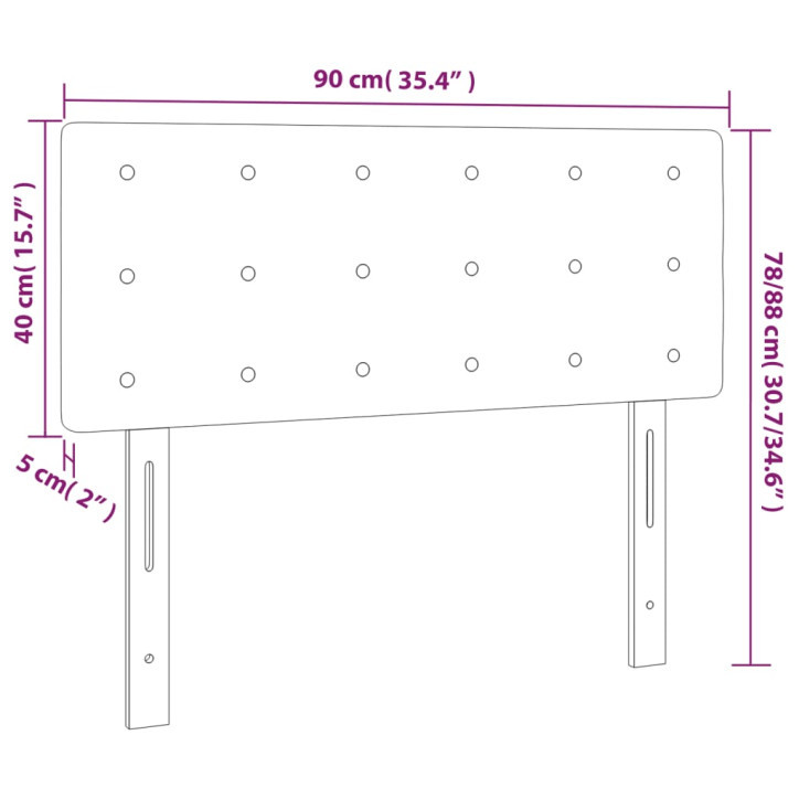 Galvūgalis su LED, mėlynos spalvos, 90x5x78/88cm, audinys