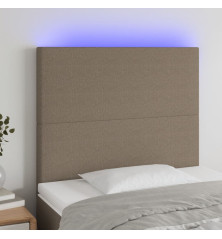 Galvūgalis su LED, taupe spalvos, 90x5x118/128cm, audinys