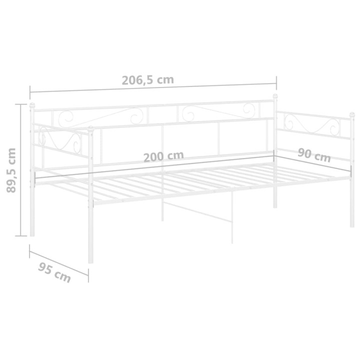 Sofos-lovos rėmas, baltos spalvos, 90x200cm, metalas