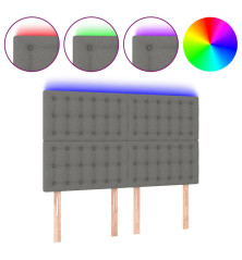 Galvūgalis su LED, tamsiai pilkas, 144x5x118/128cm, audinys