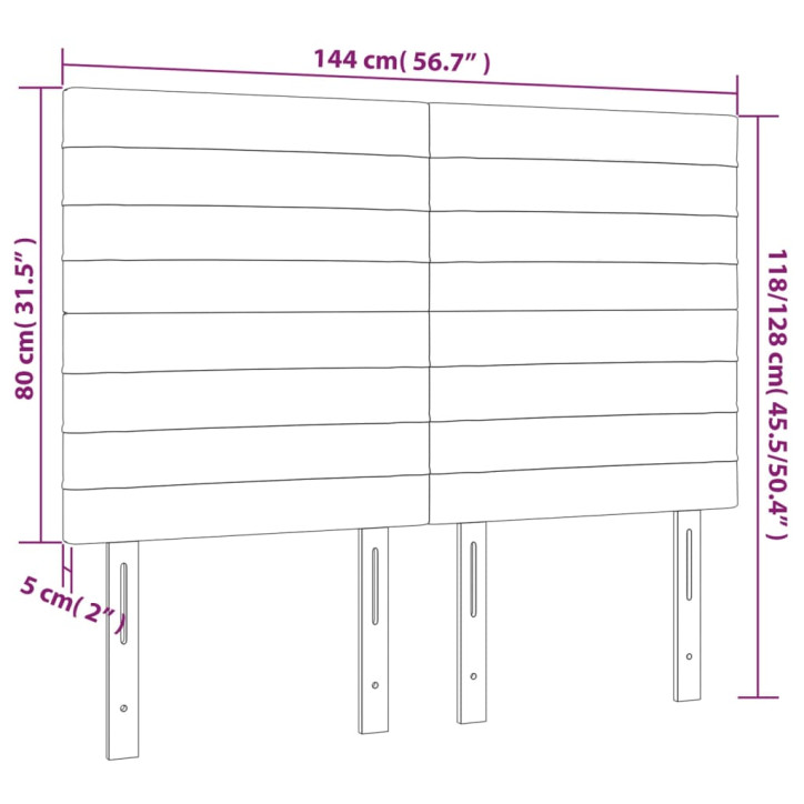 Galvūgalis su LED, tamsiai rudos spalvos, 144x5x118/128cm