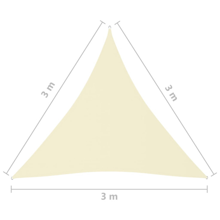 Uždanga nuo saulės, kreminė, 3x3x3m, oksfordo audinys, trikampė