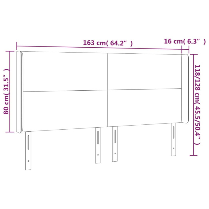 Galvūgalis su LED, tamsiai rudos spalvos, 163x16x118/128cm