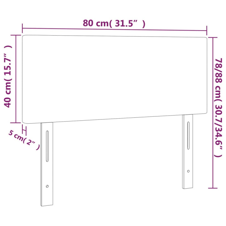 Galvūgalis su LED, tamsiai pilkas, 80x5x78/88cm, aksomas