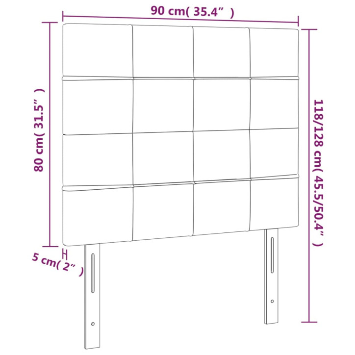 Galvūgalis su LED, taupe spalvos, 90x5x118/128cm, audinys