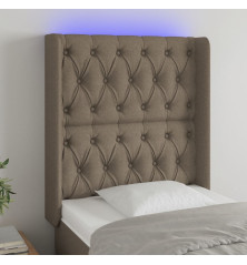 Galvūgalis su LED, taupe spalvos, 83x16x118/128cm, audinys