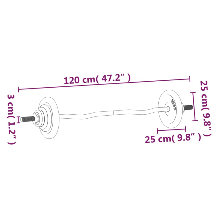 Štangos su svoriais rinkinys, 30kg