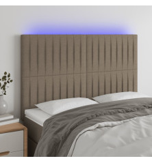 Galvūgalis su LED, taupe spalvos, 144x5x118/128cm, audinys