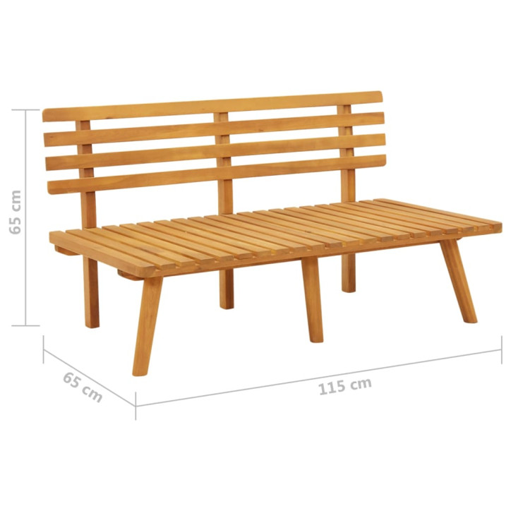 Sodo suoliukas su pagalvėlėmis, 115cm, akacijos masyvas