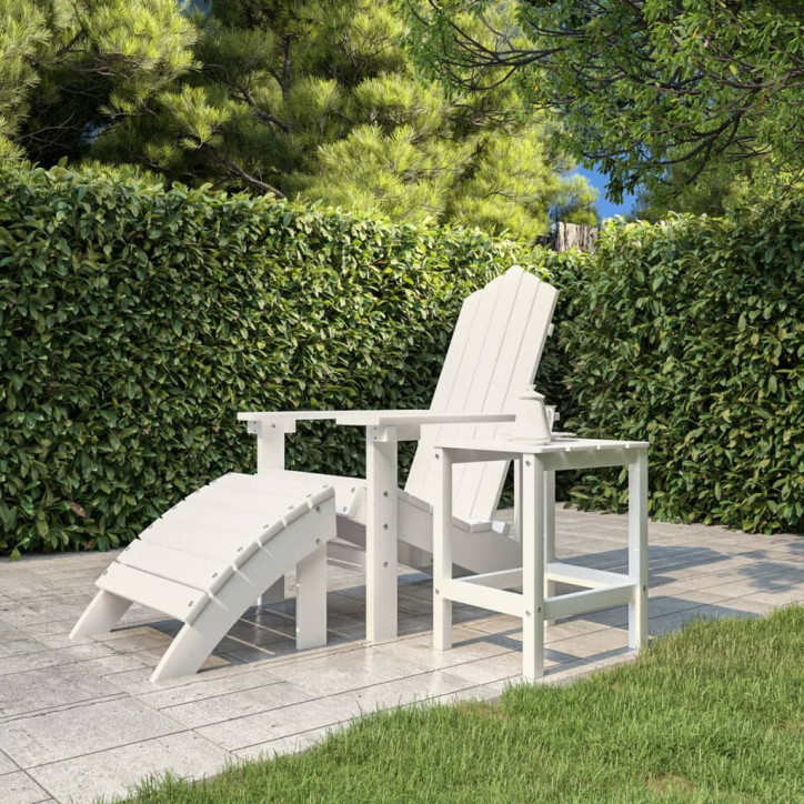 Sodo Adirondack staliukas, baltos spalvos, 38x38x46cm, HDPE