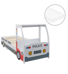Vaikiška lova policijos automobilis, Memory čiužinys, 90x200cm