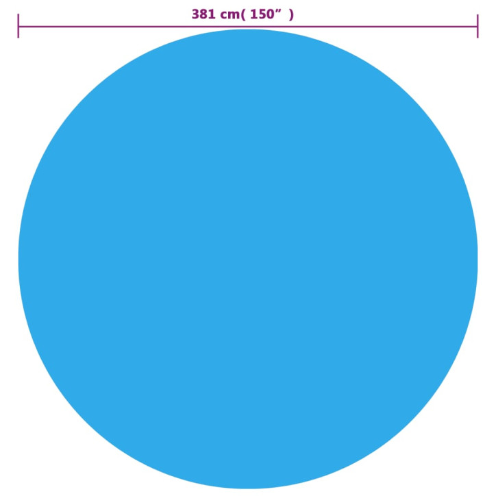 Plūdur. saulės šviesą sugerianti baseino plėvelė, 381cm, mėl.