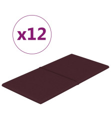 Sienų plokštės, 12vnt., violetinės, 60x30cm, audinys, 2,16m²