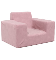 Vaikiška sofa, rožinės spalvos, minkštas pliušas