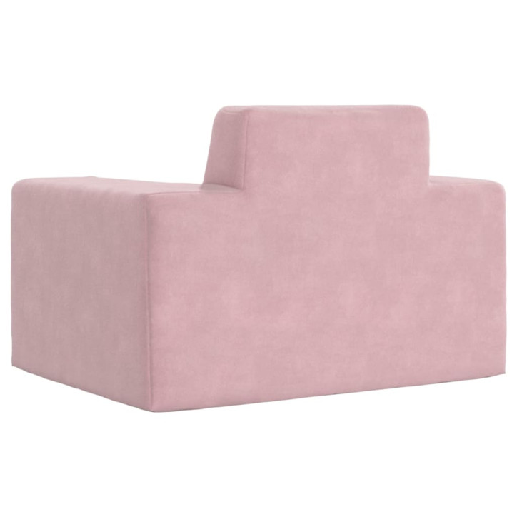 Vaikiška sofa, rožinės spalvos, minkštas pliušas