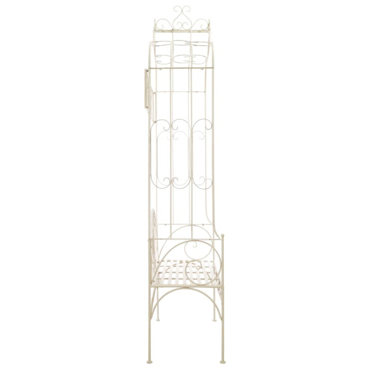 Sodo suoliukas, baltas, 122 cm, geležis, senovinio stiliaus