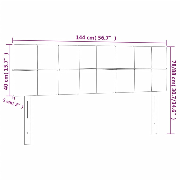 Galvūgalis su LED, taupe spalvos, 144x5x78/88cm, audinys