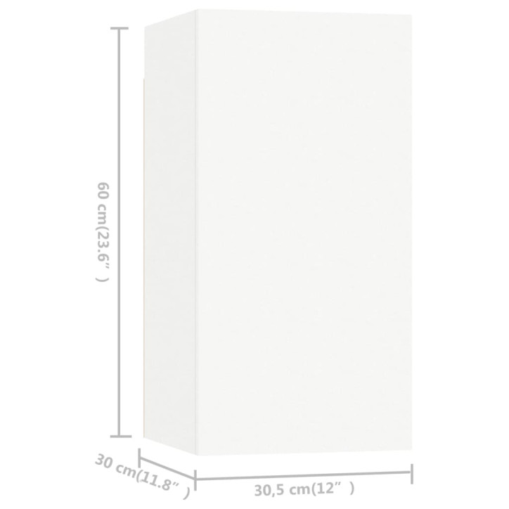 Televizoriaus spintelės, 7vnt., baltos, 30,5x30x60cm, MDP