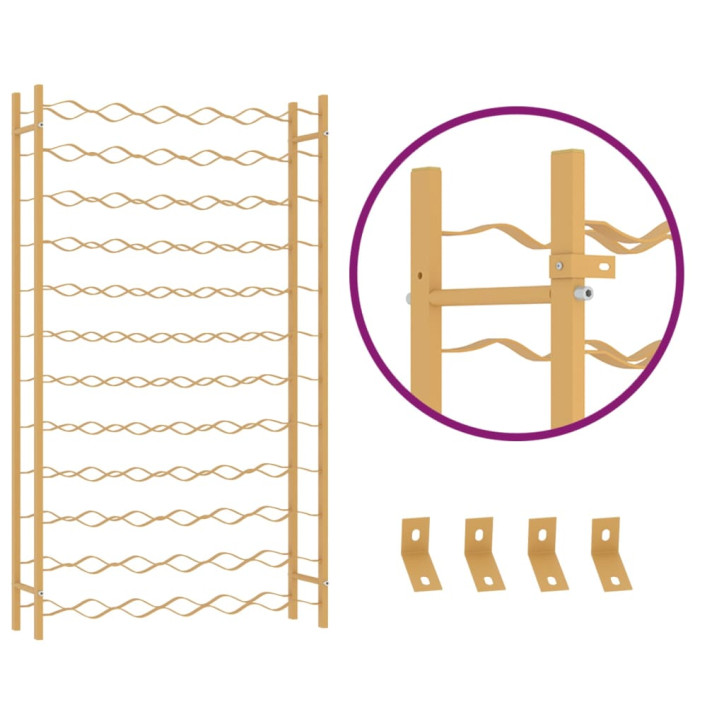 Laikiklis vynui 72 buteliams, auksinės spalvos, metalas