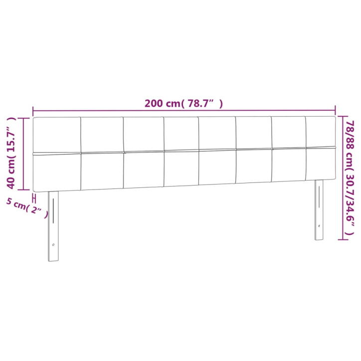 Galvūgalis su LED, tamsiai mėlynas, 200x5x78/88cm, aksomas