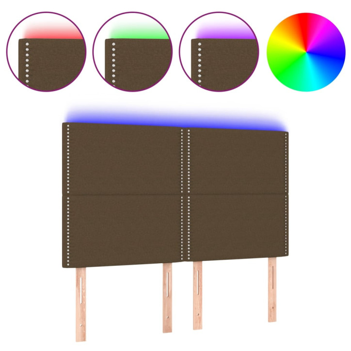 Galvūgalis su LED, tamsiai rudos spalvos, 144x5x118/128cm