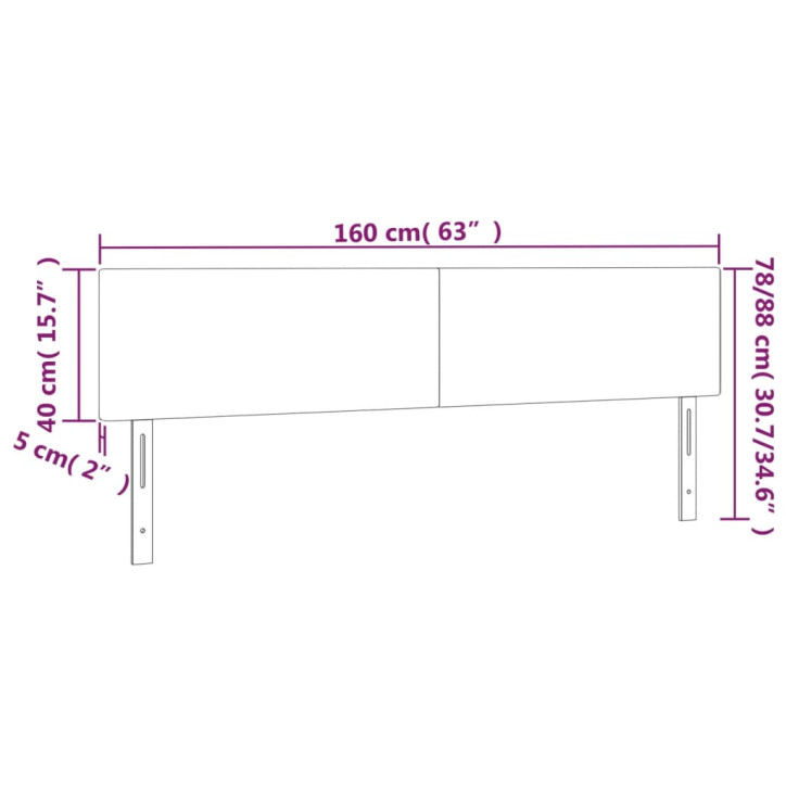 Galvūgalis su LED, kapučino spalvos, 160x5x78/88cm