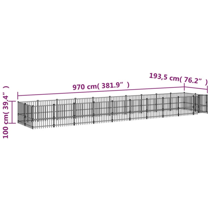 Lauko voljeras šunims, plienas, 18,77m²