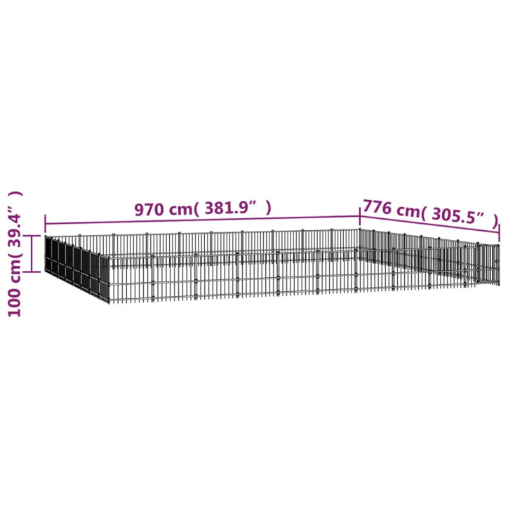 Lauko voljeras šunims, plienas, 75,27m²