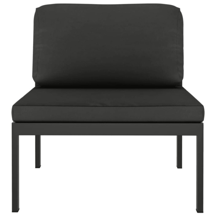 Dvivietė sodo sofa su pagalvėlėmis, antracito, aliuminis