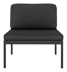 Modulinė vidurinė sofa su pagalvėmis, antracito, aliuminis