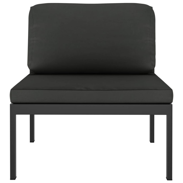 Modulinė vidurinė sofa su pagalvėmis, antracito, aliuminis