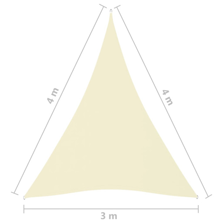 Uždanga nuo saulės, kreminė, 3x4x4m, oksfordo audinys, trikampė